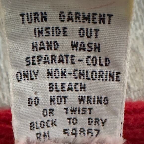 Express Tricot Lambswool / Angora Red Oversized Cardigan S/M Button Up Pockets - Picture 7 of 8